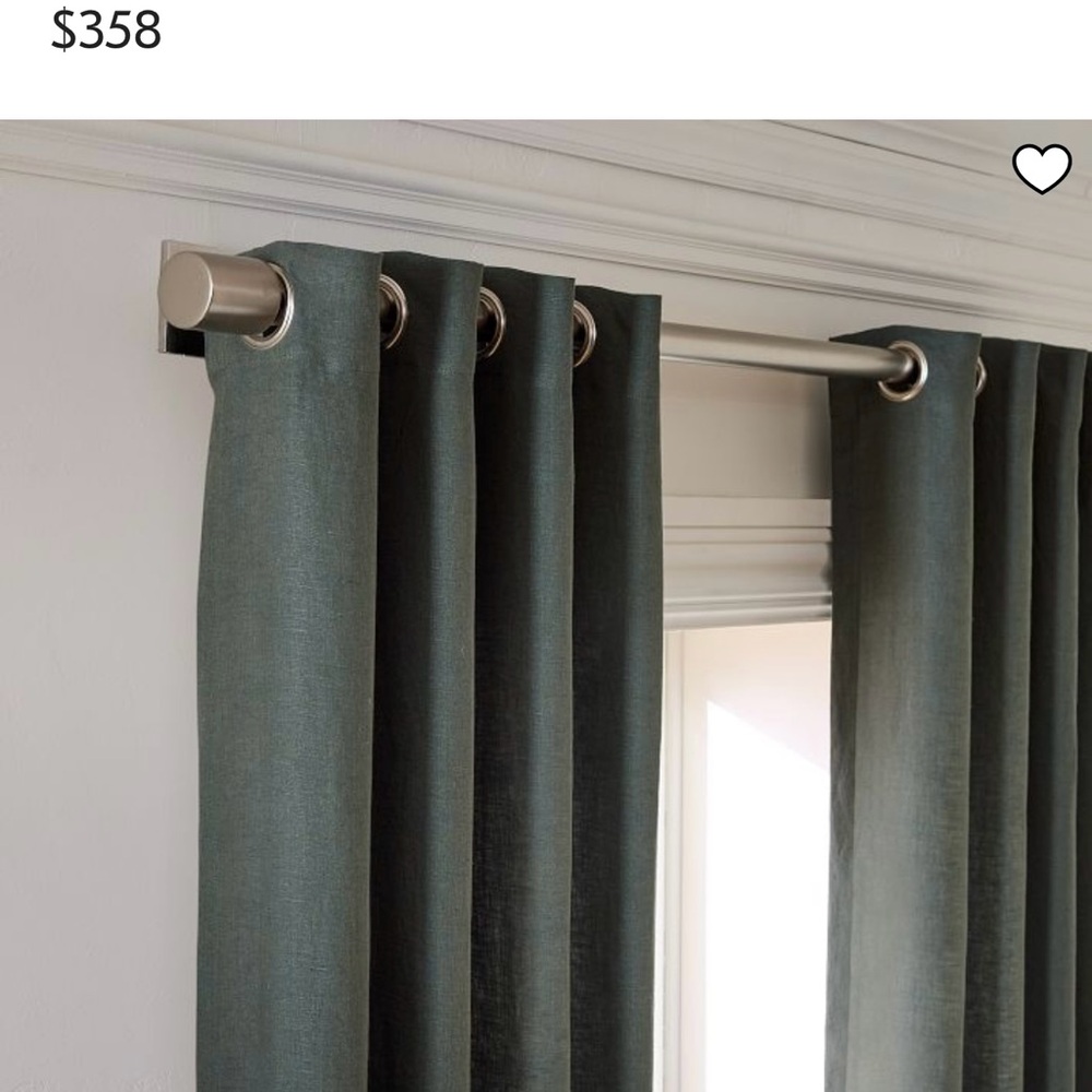 West Elm European Linen Flax Blackout - Olive 48x84 (one panel) - NEW